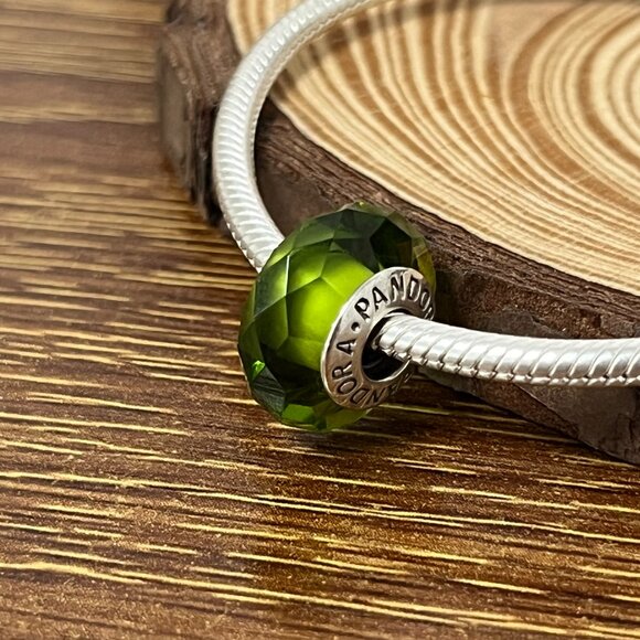 Pandora Jewelry - Murano Glass “Olive Green Fascinating” Bead Charm